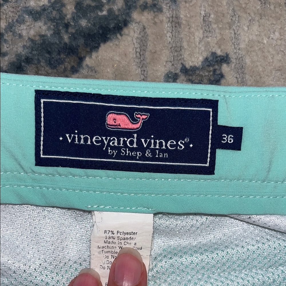 Vineyard Vines Light Green Flat Front Shorts - Picture 3 of 3